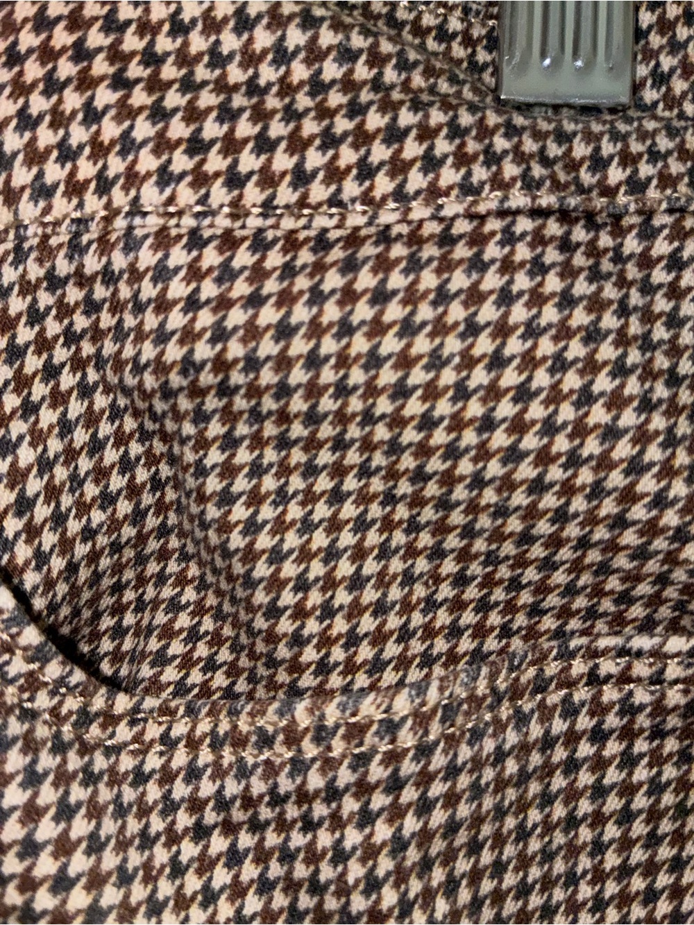 Frame Le Crop Flare Brown and Grey Houndstooth Jeans Sz 28 - Picture 6 of 14